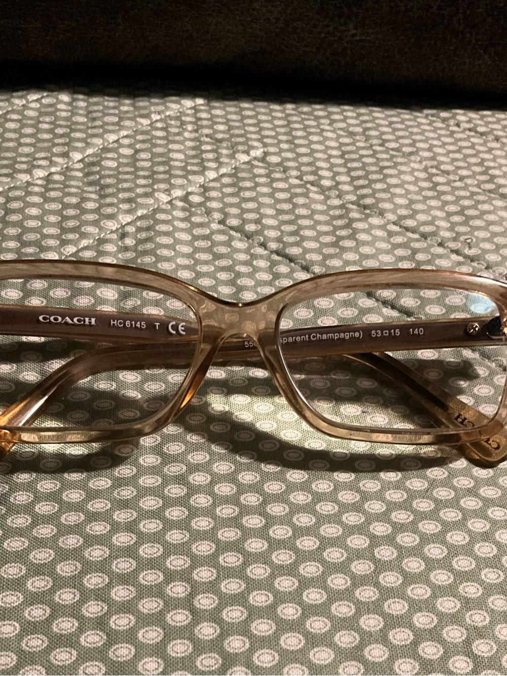 Coach Light Brown Translucent Rectangular Glasses - Picture 2 of 8